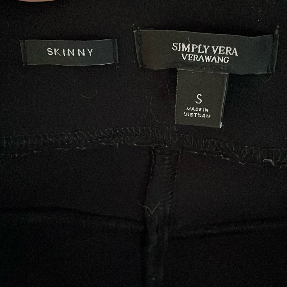 Vera Wang Skinny Black Ankle Pants Small